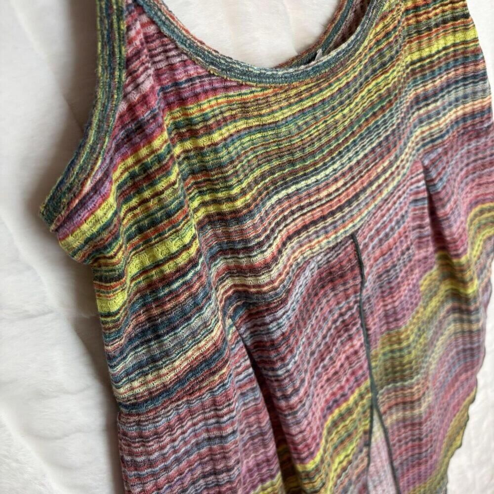 Earthbound Trading Co Colorful Split Front Camisole Slit Sides Y2K 90s Medium - Picture 4 of 11